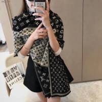 Louis Vuitton女款披肩圍巾 路易威登經典Monogram圖案大圍巾 LV拼色字母邊框提花圍巾  mmj1345