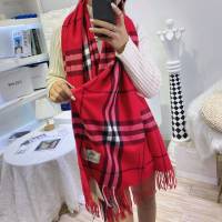 Burberry經典寬格混紡大披肩 經典格子女士圍巾披肩 巴寶莉2021新款羊毛羊絨圍巾  mmj1349