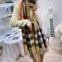 Burberry經典寬格混紡大披肩 經典格子女士圍巾披肩 巴寶莉2021新款羊毛羊絨圍巾  mmj1354