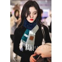loewe女士圍巾 羅意威2021款拼色羊絨長巾  mmj1422