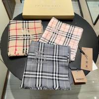 Burberry最新羊絨長圍巾字母塗鴉 巴寶莉2021新款經典格子圍巾  mmj1508