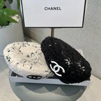 CHANEL專櫃新款女士百搭款貝蕾帽 香奈兒羊羔毛貝蕾帽  mmj1626