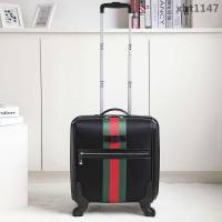 GUCCI古馳 16寸航空登機箱 義大利進口降落傘布 古馳經典編織紅綠帶 超順滑萬向輪拉杆箱  xbt1147