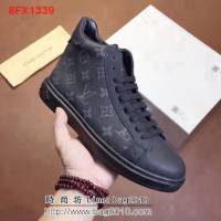 路易威登LV 頂級代購 絲綢牛皮面高幫休閒鞋 8FX1339