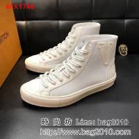 路易威登LV 專櫃新款 荔紋皮高幫休閒男鞋 8FX1746