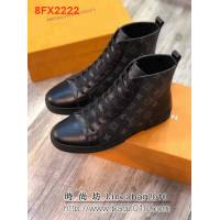 路易威登LV 專櫃新款原版牛皮配老花高幫男士休閒鞋 8FX2222
