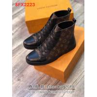 路易威登LV 專櫃新款原版牛皮配老花高幫男士休閒鞋 8FX2223
