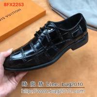 路易威登LV 新款來襲 擦色牛皮正裝男士皮鞋 8FX2253