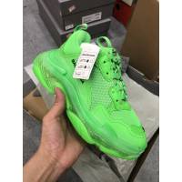 Balenciaga經典款男鞋 真氣墊底綠色巴黎世家頂級版本透明氣墊鞋 Balenciaga Triple S老爹鞋 Balenciaga情侶款老爹鞋  hdbl1004