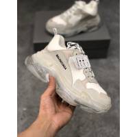 Balenciaga經典款男鞋 真氣墊底白色巴黎世家頂級版本透明氣墊鞋 Balenciaga Triple S老爹鞋 Balenciaga情侶款老爹鞋  hdbl1005