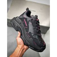 Balenciaga經典款男女鞋 巴黎世家頂級版本Triple S大底LOGO黑粉彈幕老爹鞋 Balenciaga情侶款老爹鞋  hdbl1211