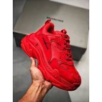 Balenciaga經典款男女鞋 巴黎世家頂級版本Triple S大底LOGO大紅彈幕老爹鞋 Balenciaga情侶款老爹鞋  hdbl1212
