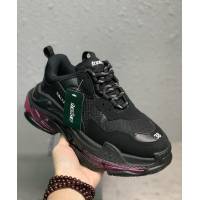 Balenciaga經典款男女鞋 巴黎世家頂級版本Triple S厚底氣墊大底LOGO老爹鞋 Balenciaga情侶款老爹鞋  hdbl1278