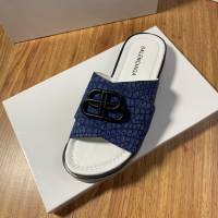 Balenciaga經典款男鞋 巴黎世家頂級版本男士夏季牛皮鞋面涼拖  hdbl1281