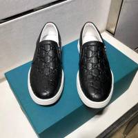 GUCCI男鞋 2019GUCCI官網最新款 休閒時尚男鞋 古馳牛皮休閒板鞋 Gucci黑色鞋  hdnx1265