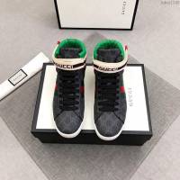 GUCCI男鞋 最高版本 古奇18Fw New Ace字母logo魔術貼高幫男鞋 古馳休閒男板鞋 Gucci系帶高幫鞋  hdnx1345