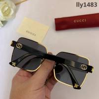 GUCCI古馳 新款 小蜜蜂系列 方形大氣墨鏡 男女款 時尚金屬板材太陽鏡  lly1483