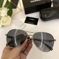 CHANEL香奈兒 新款 高品質 女款閃片金屬腿 休閒蛤蟆鏡 金屬飛行墨鏡  lly1701