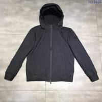 Armani男裝 19春夏新款夾克 阿瑪尼拉鏈連帽黑色外套  tzy1620