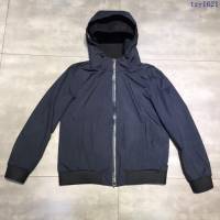 Armani男裝 19春夏新款夾克 阿瑪尼拉鏈連帽藍色外套  tzy1621