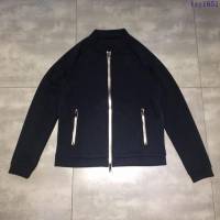 Armani男裝 19春夏新款 阿瑪尼藏青沙拉鏈短外套 男士套裝  tzy1651