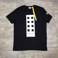 Moncler男短袖 Moncler X Palm Angels19春夏新款 盟可睞黑色T恤  tzy1693