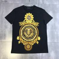 Versace男短袖 範思哲2020新款男裝 超閃重工燙鑽男T恤  tzy2395