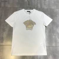 Versace男短袖 範思哲2020新款男裝 超閃重工燙鑽男T恤  tzy2491