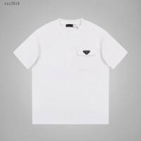 Prada專櫃普拉達2023SS新款刺繡三角標T恤 男女同款 tzy2818