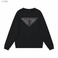 Prada專櫃普拉達2023FW新款壓花字母皮標衛衣 男女同款 tzy2921