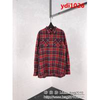 Chrome hearts 克羅心 18ss新款 拼皮格子襯衫 情侶款 ydi1026