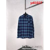 Chrome hearts 克羅心 18ss新款 拼皮格子襯衫 情侶款 ydi1027
