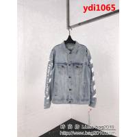 OFFwhite 18fw新款 斑馬線 磨破做舊 牛仔外套 情侶款 ydi1065