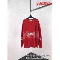 OFF-White18ss秋冬新款 官網同步 落肩剪口破洞羊毛衫 ydi1086