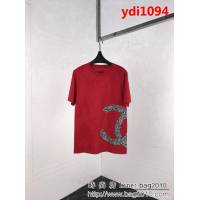 CHANEL香奈兒 19FW春夏新款 簡單百搭 經典雙“C”LOGO短袖 情侶款 ydi1094