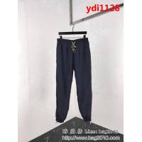 CHANEL香奈兒 18ss新款 中古系列橡膠章 藏藍色休閒褲 男女同款 ydi1128