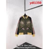 GUCCI古馳 2018秋冬 雙龍會刺繡 黑色絲綢 夾克 男女同款 ydi1350