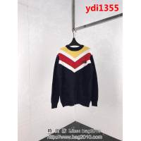 GUCCI古馳 18ss秋冬新款 撞色V型拼接 羊毛混紡毛衣 情侶款 ydi1355