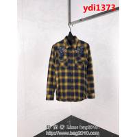 GUCCI古馳 18SS秋冬新款 字母刺繡 格紋襯衫 情侶款 ydi1373