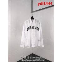 BALENCIAGA巴黎世家 18ss秋冬新款 胸前弧形字母印花logo 百搭襯衣 情侶款 ydi1444