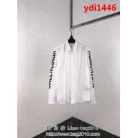 BALENCIAGA巴黎世家 18ss秋冬新款 胸前弧形字母印花logo 百搭襯衣 情侶款 ydi1446