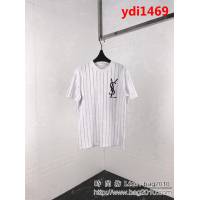YSL聖羅蘭 19ss最新元素 條紋萬鑽 加厚純棉短袖 情侶款 ydi1469