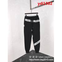 DＧ杜嘉班納 18FW最新款 黑色白條logo飾帶字母 鬆緊腰 男款休閒衛褲 ydi1502