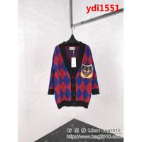 GUCCI古馳 18ss秋冬新款 菱形虎頭刺繡 雙層提花 男款開衫毛衣 ydi1551