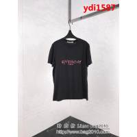 GVC紀梵希 19早春新款 紅色刺繡火焰字母 雙股絲光 男款短袖 ydi1587