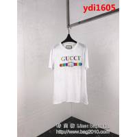GUCCI古馳 19早春新款 漸變色logo印花 雙股絲光棉短袖 男女同款 ydi1605