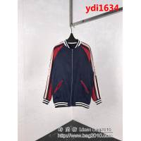 GUCCI古馳 紅藍撞色字母飾帶 絲綢面料 雙面穿 夾克套裝 情侶款 ydi1634