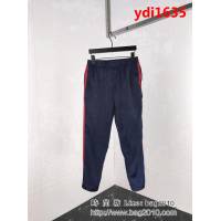 GUCCI古馳 紅藍撞色字母飾帶 絲綢面料 雙面穿 夾克套裝 情侶款 ydi1635