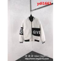 GVC紀梵希 18ss秋冬新款 下擺拼色字母圖案 羊羔毛薄棉外套 情侶款 ydi1661