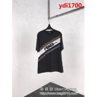 FENDI芬迪 19SS早春新款 植絨Fendi字母 絲光棉短袖 情侶款 ydi1700